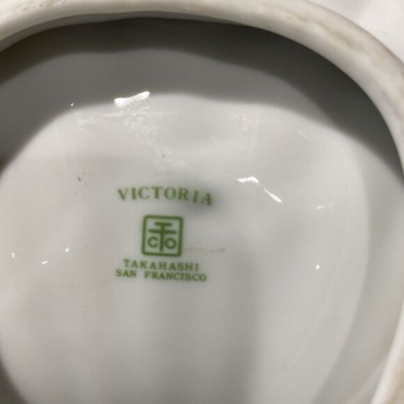 Takahashi Victoria Porcelain Double Sided Relish Candy Dish Floral Painted - Picture 8 of 11